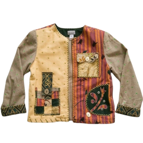 Stonebridge Patchwork Jacket Womens Size L - Picture 1 of 9